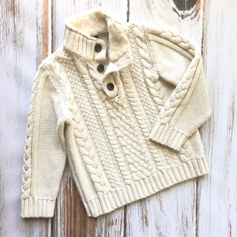 Gap Cream Cable Knot Sweater 4T